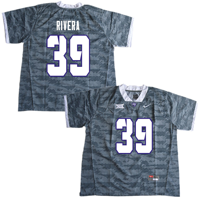 Men #39 Eric Rivera TCU Horned Frogs College Football Jerseys Sale-Gray - Click Image to Close